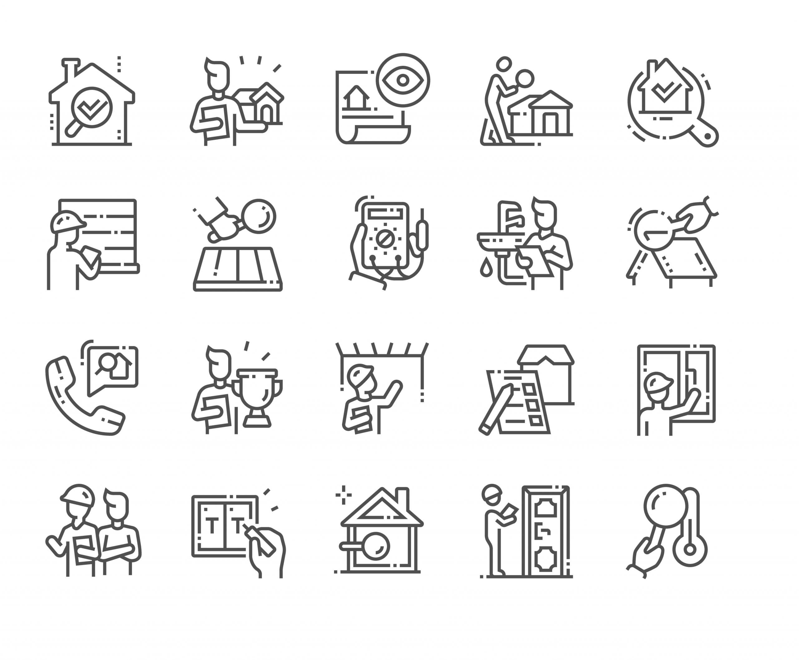 Home inspection different icons
